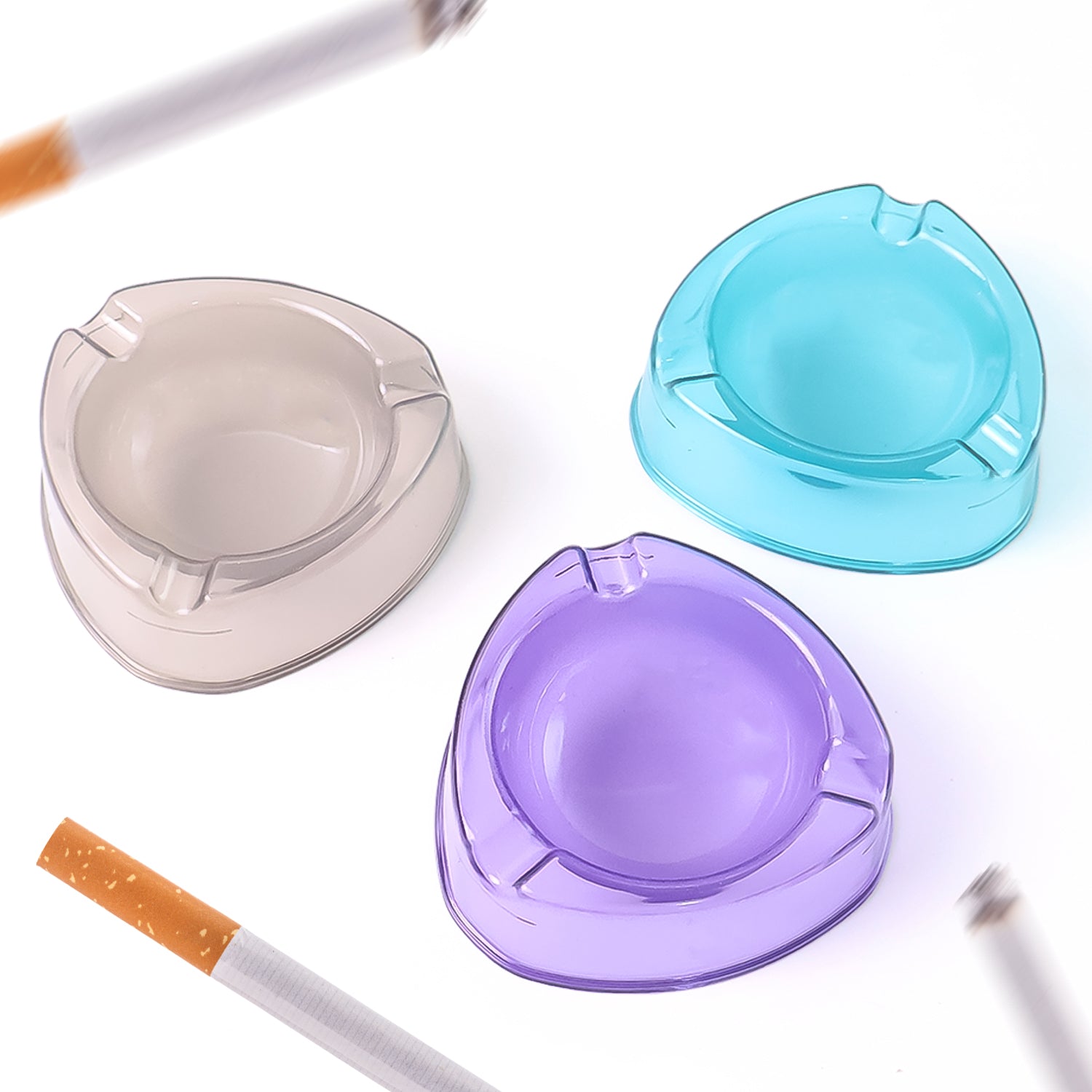 Oblivion Transparent Plastic Ashtray (Mix Color  1 Pc) Oblivion Transparent Plastic Ashtray (Mix Color  1 Pc)